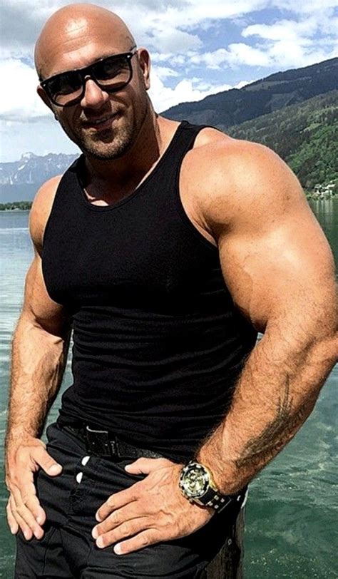 Pin By Bald Dude On Eye Candy Big Muscles Mens Muscle Bald With Beard
