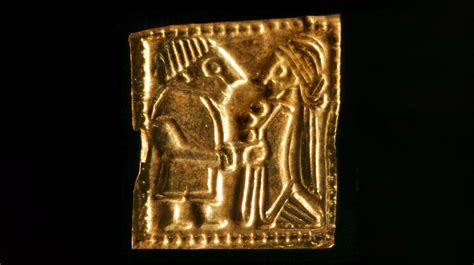 tiny 1 400 year old gold foil figures of norse gods discovered in norway