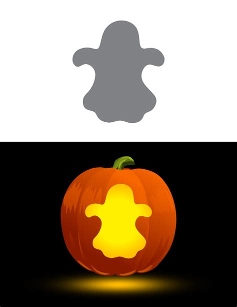 Printable Simple Ghost Pumpkin Stencil
