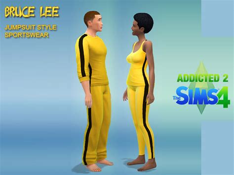 Bruce Lee Jumpsuit Style Sportswear The Sims 4 Catalog