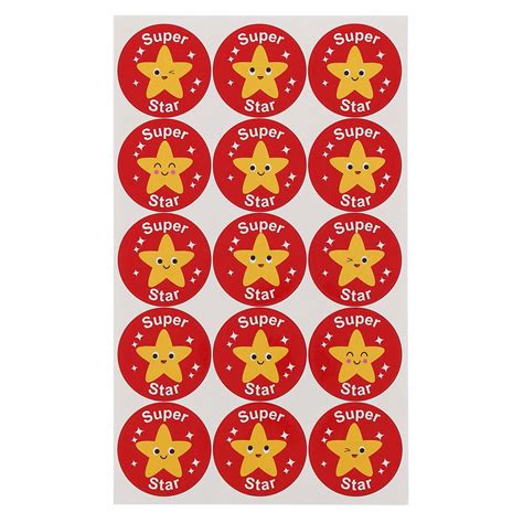 E1778925 Classmates Round Super Star Stickers 38mm Pack Of 105