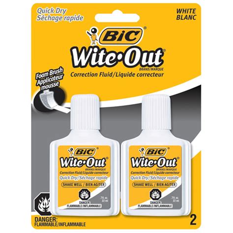 Bic Wite Out Brand Quick Dry Correction Fluid White 2pk Grand And Toy