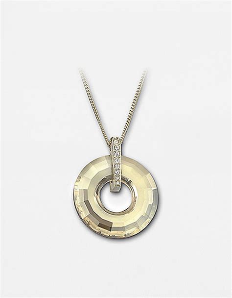 Swarovski Goldtone Crystal Circle Pendant Necklace In Metallic Lyst