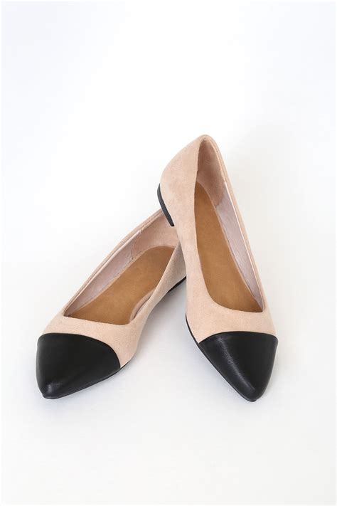 Cute Nude Suede Shoe Flats Pointed Toe Flats Suede Loafers Suede