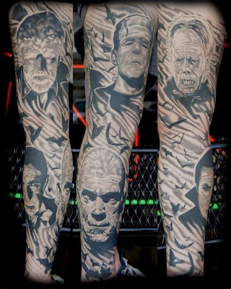 Classic Horror Movie Sleeve Tattoo Picture At