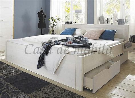 Ein 100x200 bett kannst du als einzebett nutzen oder als schlafgelegenheit für gäste bereitstellen. Massivholz Bett 200x200 4 Schubladen Komforthöhe XL ...