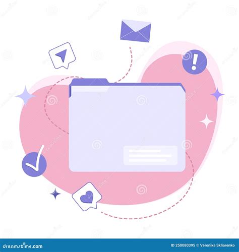 Vector Illustration Of File Folder With Social Media Icons And Shapes