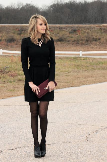 Black Dress With Tights And Booties Clothing And What Not Winter