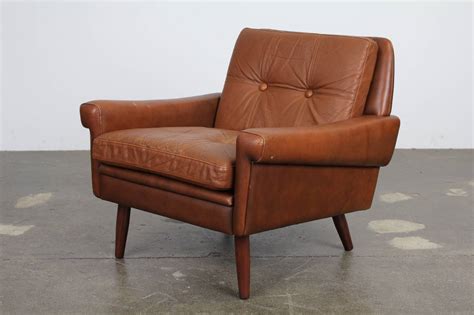 Stunning danish modern mid century teak & leather armchair chair. Danish Modern Brown Leather Chair by Skipper Mobler at 1stdibs