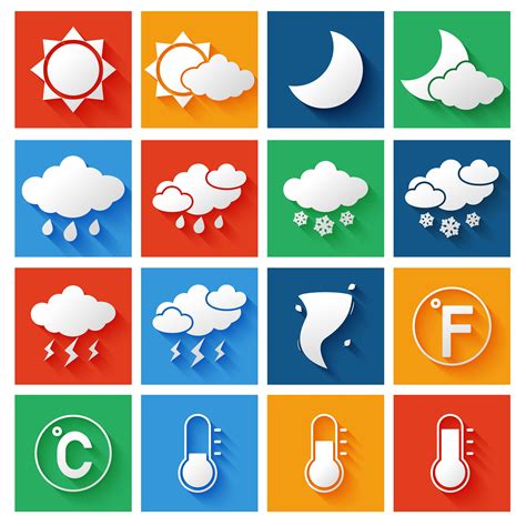 Vector Image Of Cartoon Weather Forecast Color Symbols Public Domain Hot Sex Picture