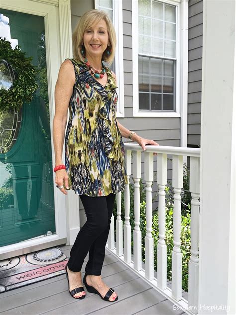 Fashion Over 50 Black Pants And Ruffle Top Southern