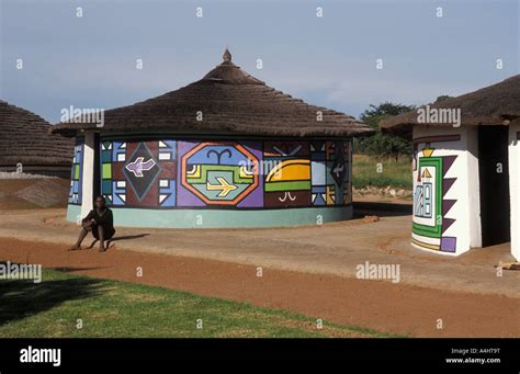 Los Ndebele Aldea Ndebele Loopspruit Fingerpaint Sus Casas Pretoria