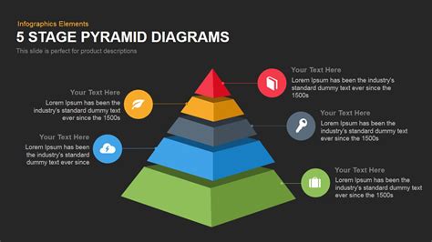 5 Stage Pyramid Diagrams Powerpoint Template And Keynote Slide