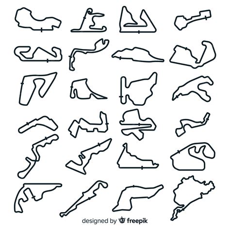 Free Vector Collection Of F1 Racing Tracks