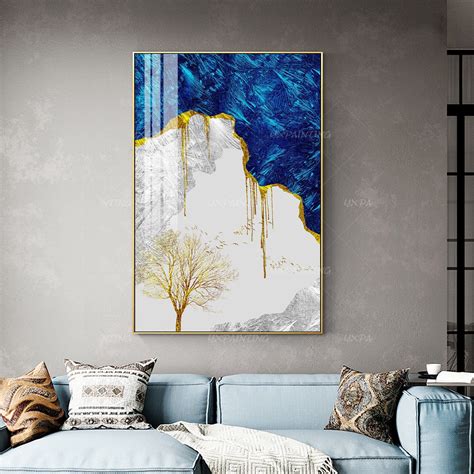 Framed Painting Gold Art Abstract Print On Canvas Original Art Etsy