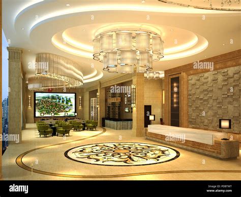 3d Render Of Luxury Hotel Interior Stock Photo Alamy