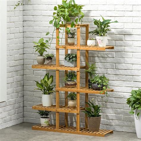 Wooden Flower Stands Plant Display Rack Choose 3 4 5 6 Shelf 6 Shelf