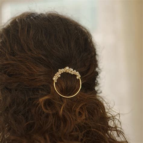 MAGNA HALF Haarspange mit Perlen in Silber Gold oder Roségold