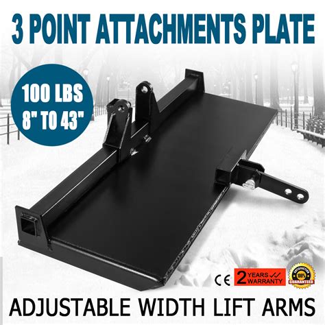 New 3 Point Attachment Adapter Skid Steer Trailer Hitch Front Loader
