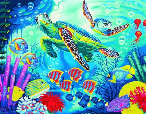 Auch vorlagen zum malen nach. Meeres-Schildkröte Malen nach Zahlen | Dimensions ...