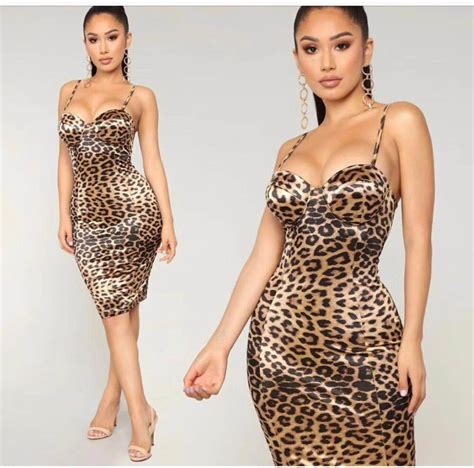 Women Leopard Print Midi Length Dress Sleeveless Bodycon Ladies Casual Chic Sexy Dresses