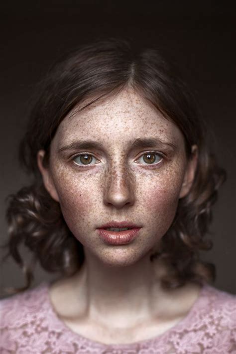 Freckles Woman Face Portrait Photography People With