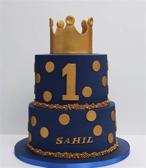 Royal Prince Themed First Birthday Cake Fiestas Showers De Príncipe