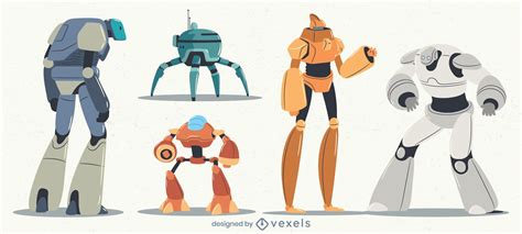 Robots Character Set Vector Download