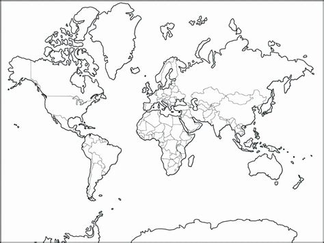 Printable Continents Coloring Page