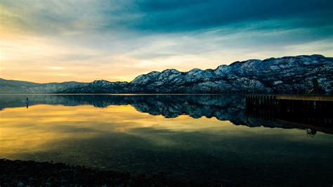 Lake Mountain Sunset Mirror Wallpapers Hd Desktop And Mobile