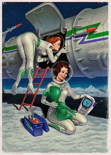 Vintage Outer Space Pin Up Art Flickr Photo Sharing