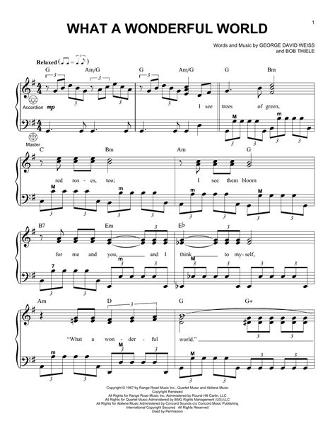 Louis Armstrong What A Wonderful World Sheet Music Download