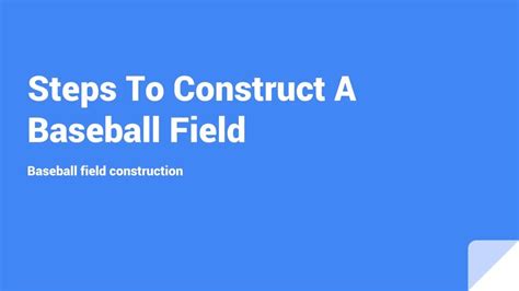 Ppt Top 5 Steps To Construct A Baseball Field Powerpoint Presentation