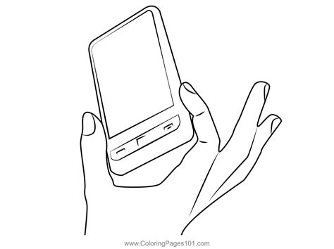 Smartphone In Hand Coloring Page For Kids Free Electronic Gadgets