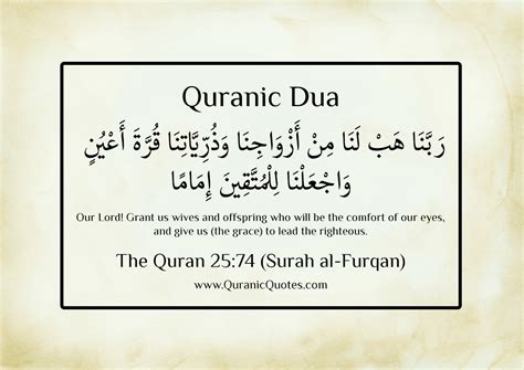 Surah Al Furqan Ayat 74 Benefits