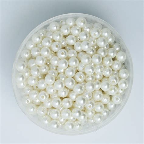 Free Shipping 450pcspack 6mm Ivory Color Craft Abs Pearl Beads Imitation Round Pearl Beads For