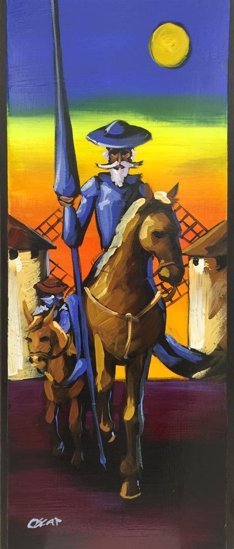 Don Quixote Naive Painting Man Of La Mancha Art