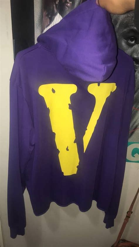 Vlone Vlone Yellow On Purple Hoodie Grailed