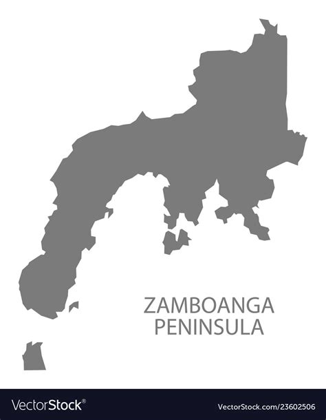 Zamboanga Peninsula Philippines Map Grey Vector Image