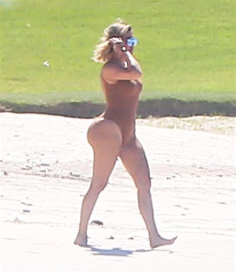Khlo Kardashian Bares Her Beach Bum In Cheeky One Piece Swimsuit While