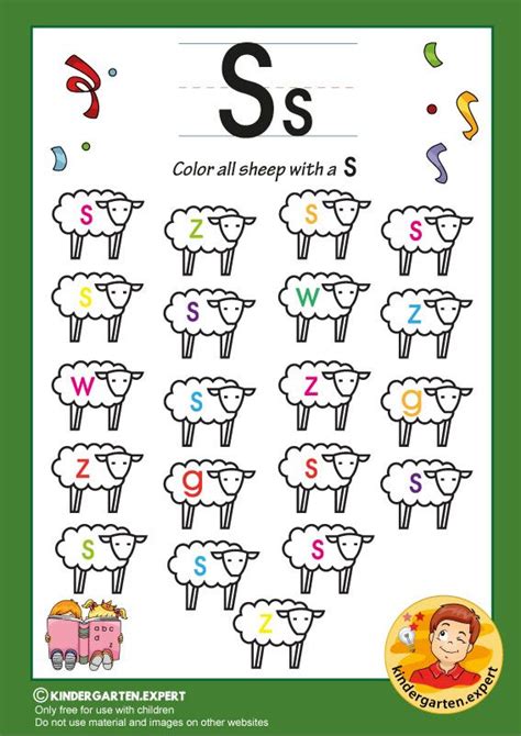 In most alphabets the characters are arranged in a definite order, or sequence (e.g., a, b, c, etc.). Color all sheep with a S, kindergarten expert, free printable | Letter ...