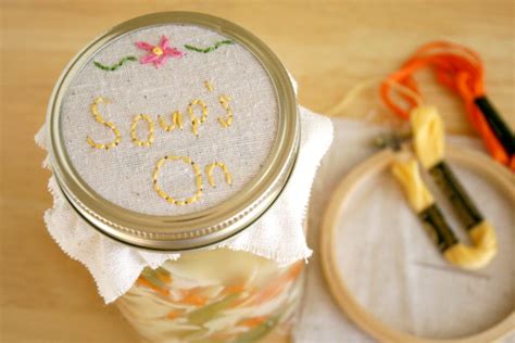 Check spelling or type a new query. Embroidered Mason Jar Toppers for Food Gifts - Edible Crafts
