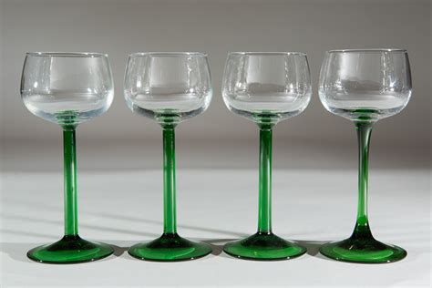 Vintage Green Stem Wine Glasses 6oz Southwestern Desert Style