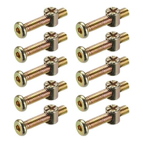 M6 X 40mm Furniture Bolts Nut Set Hex Socket Screw With Barrel Nuts Phillips Slotted Zinc Plated