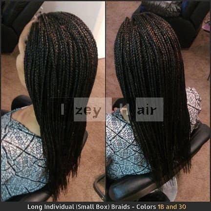 If you braid your hair with squeaky clean hair, it's more likely to be slippery and pieces will be more likely to fall out. Long Individual (Small Box) Braids - Colors 1B and 30