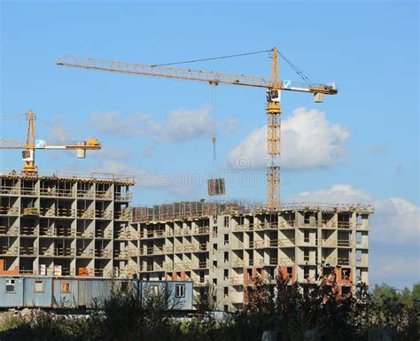 Construction Of A Concrete Apartment Building Stock Photo Image Of