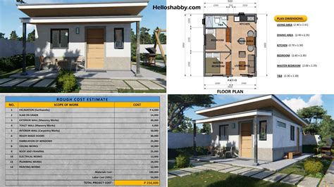 Simple House Design 30 Sqm Estimated 200k Only Free House Plan And