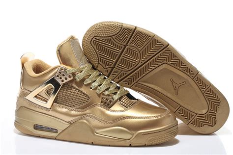 All Gold Air Jordan 4 Shoes With Strap Newaj011 8500 Original
