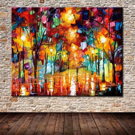 Hand Painted The Bright Light Paintings Palette Knife Landscape Oil