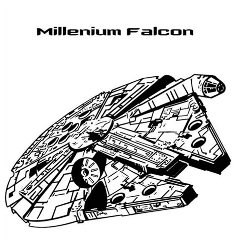Millenium Falcon In Star Wars Coloring Page  Download & Print Online